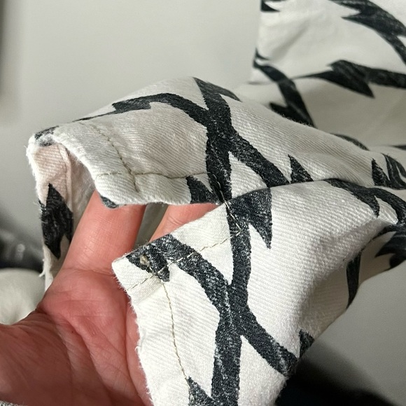 Isabel Marant Etoile Nessa Printed Slouchy Cropped Jeans Size 44 - Picture 4 of 5